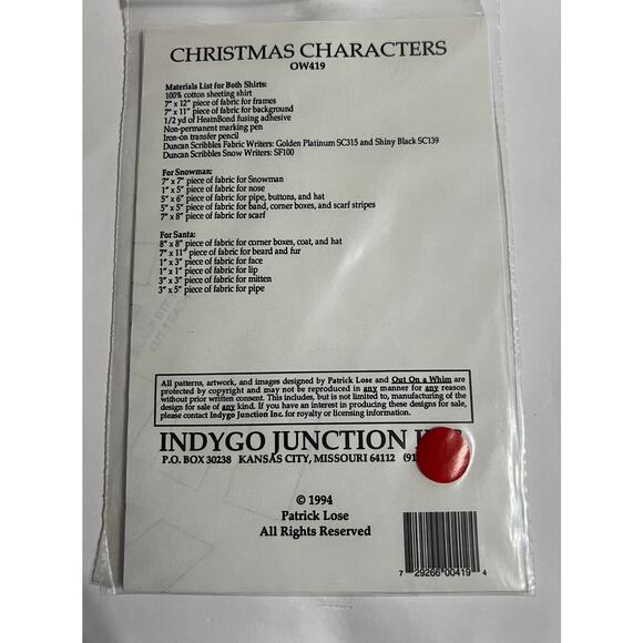 NEW  Patrick Lose Machine Stitched Appliques Pattern-Christmas Characters - Picture 2 of 2